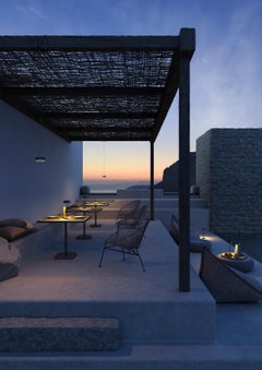 Axolight Schwebende Tischlampe aus schwarzem Aluminium und Stahl von Mario Alessiani