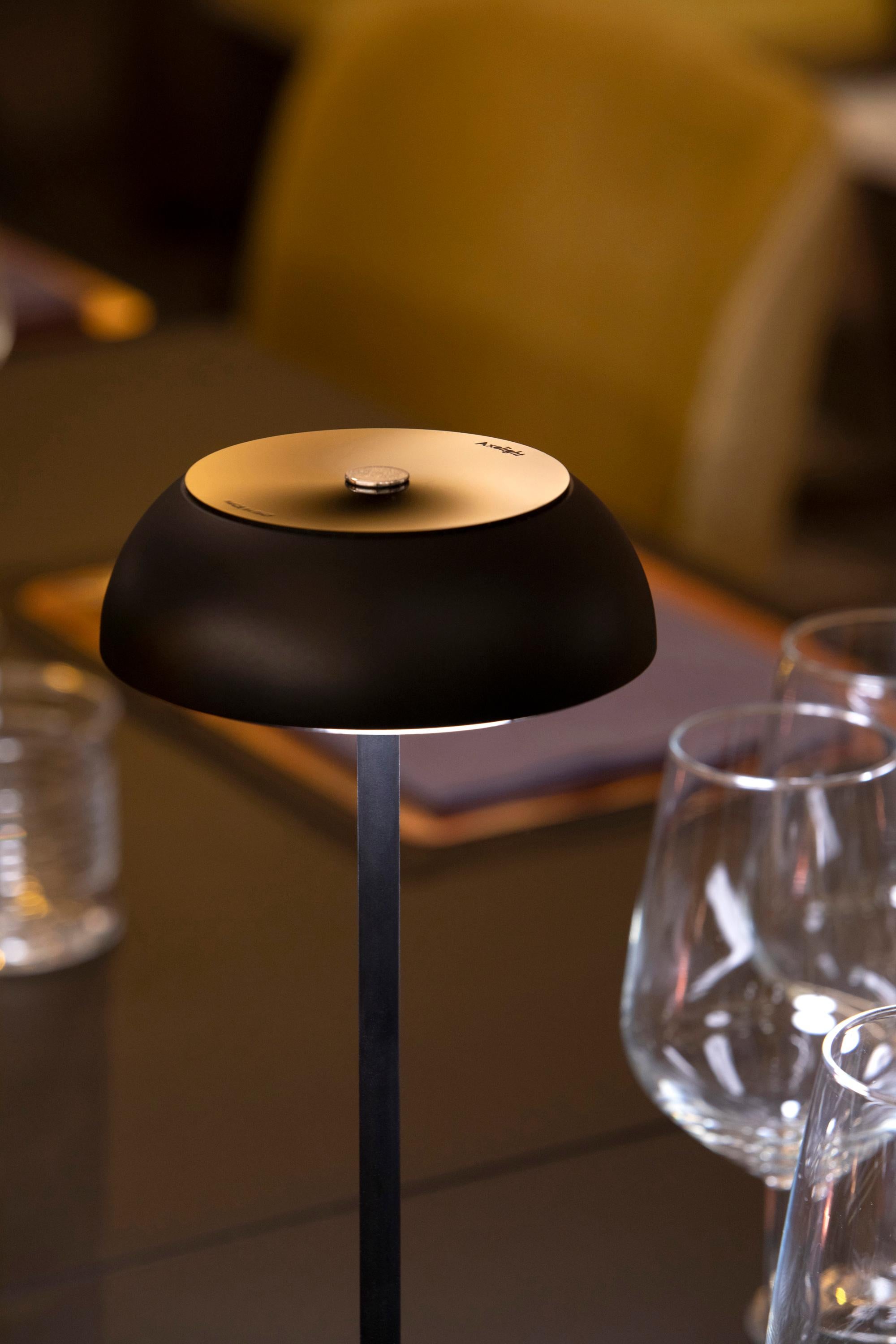 Dipinto Lampada da tavolo Axolight Float in alluminio e acciaio verde cemento di Mario Alessiani in vendita