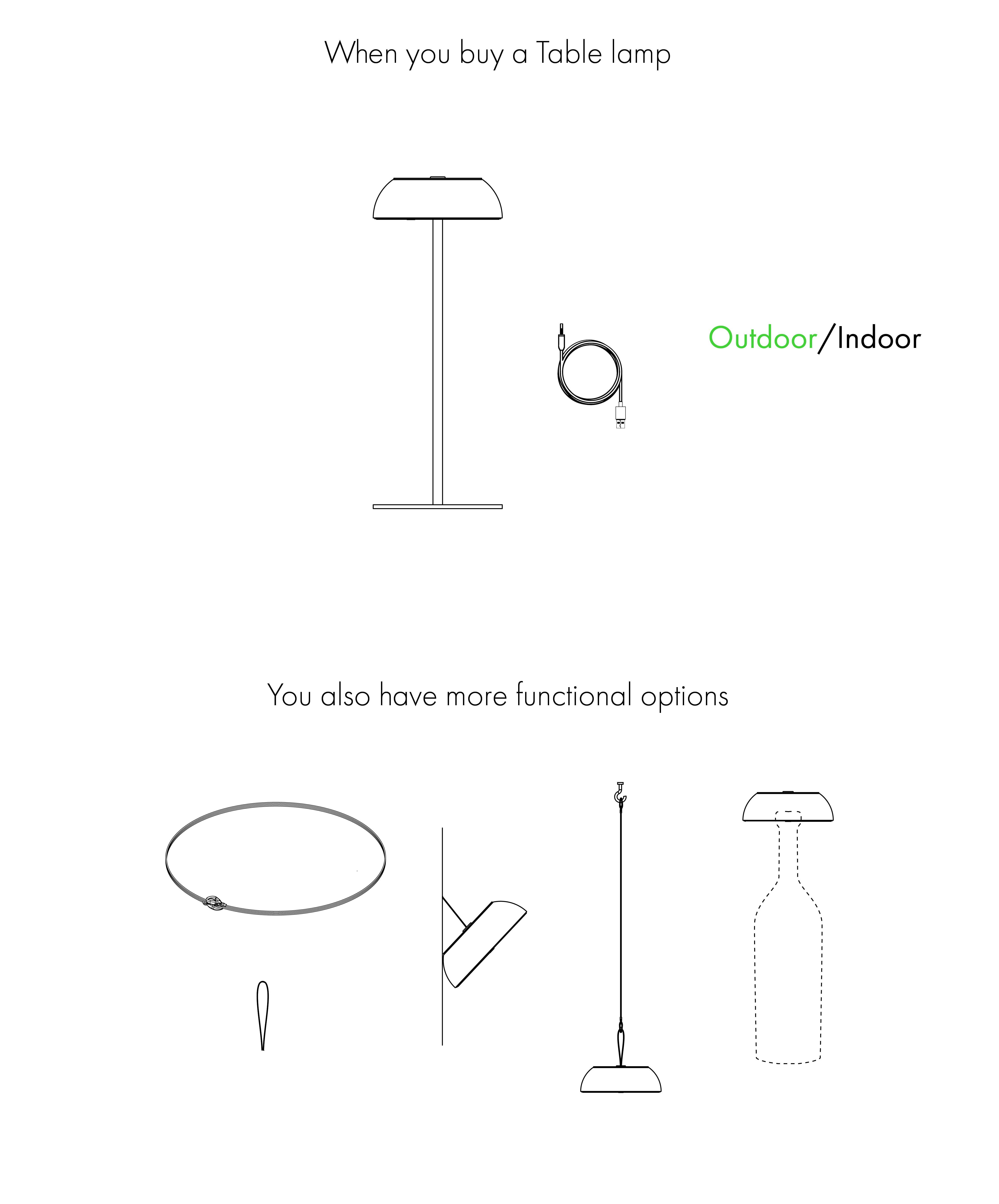 Lampe de table flottante Axolight en aluminium vert béton et acier par Mario Alessiani en vente 1