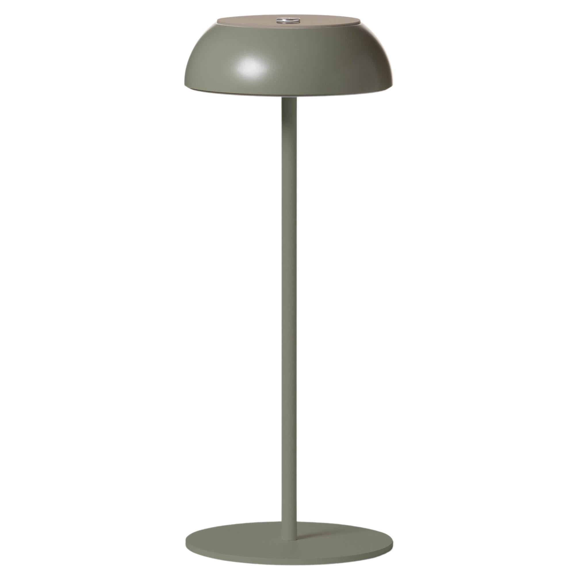 Lampe de table flottante Axolight en aluminium vert béton et acier par Mario Alessiani