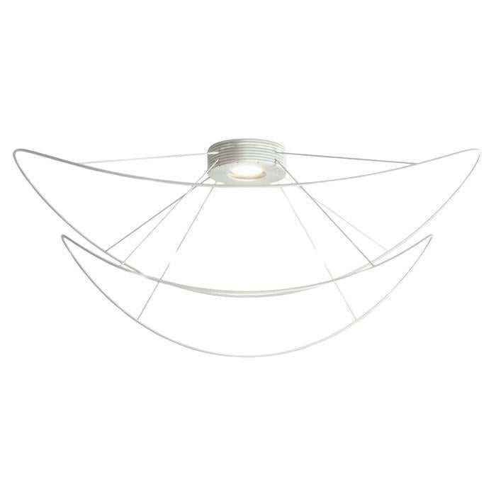 Axolight Hoops 2 Medium Flush Mount Ceiling Lamp in White by Giovanni Barbato For Sale