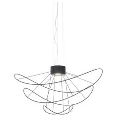 Lampada a sospensione media Axolight Hoops 3 in nero di Giovanni Barbato