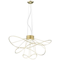 Axolight Hoops 3 Lampada a sospensione media in oro di Giovanni Barbato
