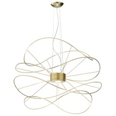 Axolight Hoops 4 Lampada a sospensione grande in oro di Giovanni Barbato