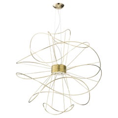 Axolight Hoops 6 Large Pendant Lamp in Gold by Giovanni Barbato
