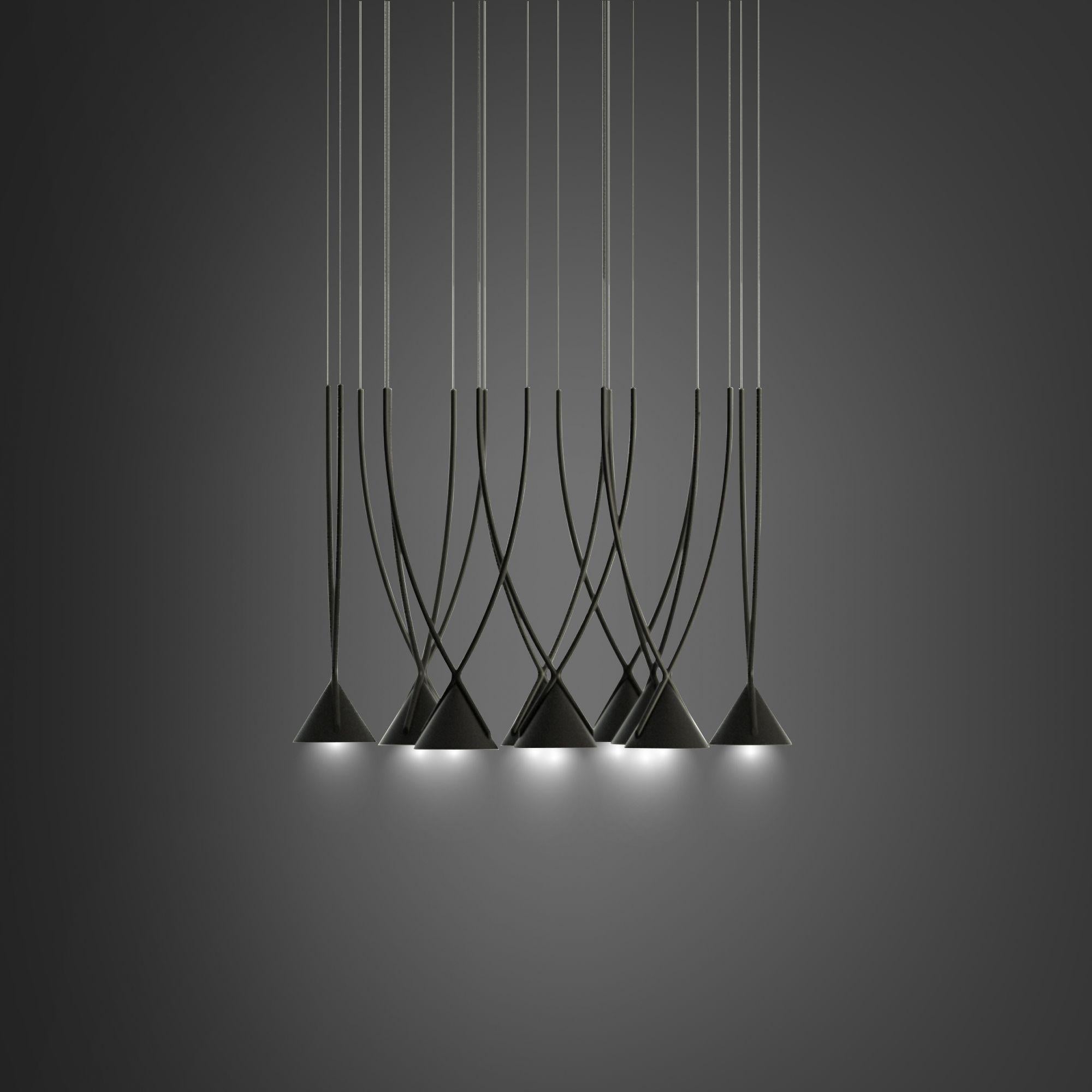 Axolight Jewel Medium 10 Pendant Lamp in Black with Black Finish by Yonoh

Synthesizing is the gift of knowing how to transmit complex things in a simple way. Jewel mono summarizes: minimalism in design and high lighting performance, aesthetic