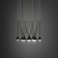 Axolight Jewel Medium 10 Pendant Lamp in Black with Black Finish by Yonoh