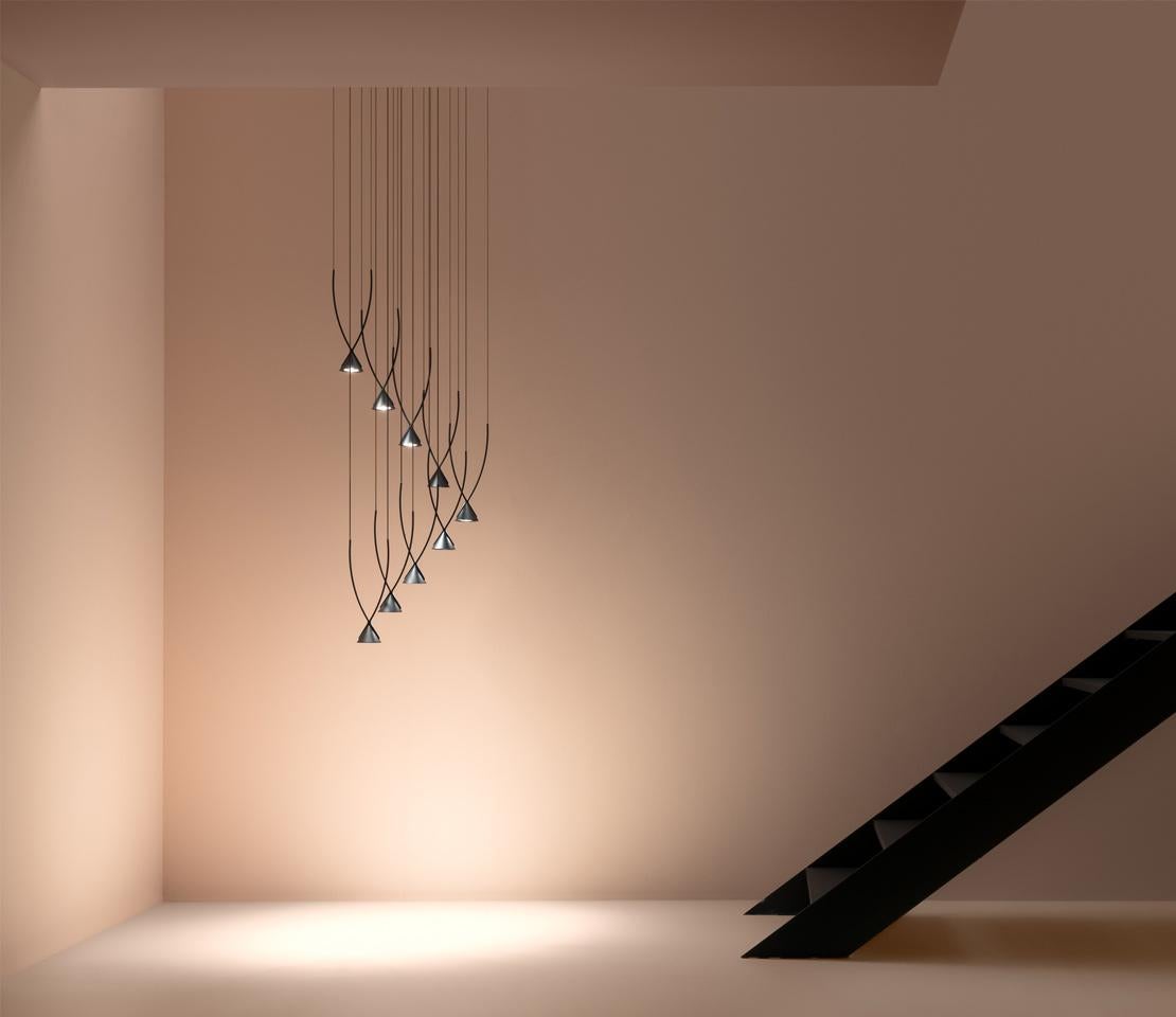 Lámpara colgante Axolight Jewel Medium 10 en negro con acabado negro by Yonoh Siglo XXI y contemporáneo en venta