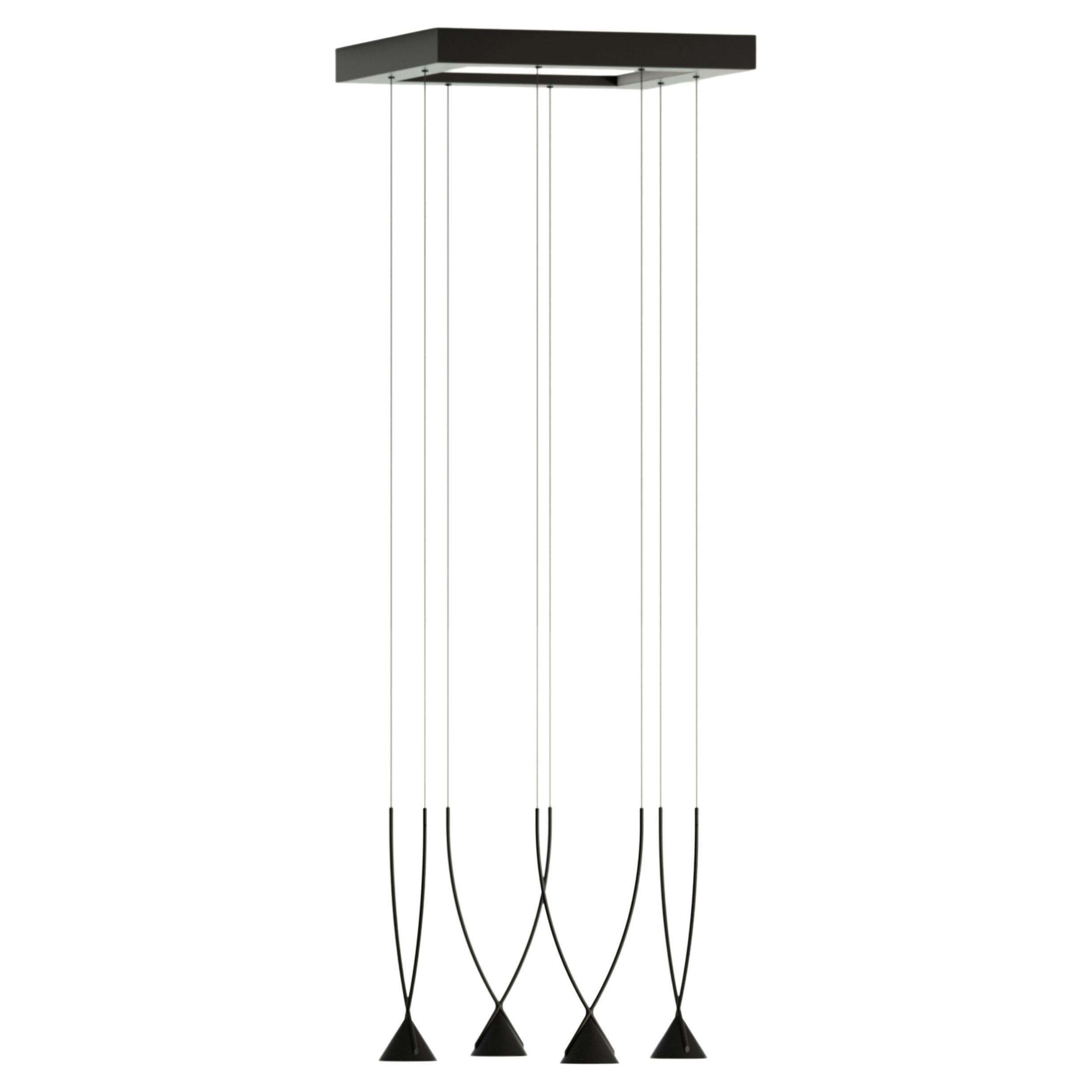 Axolight Jewel Medium 10 Pendant Lamp in Black with Black Finish by Yonoh