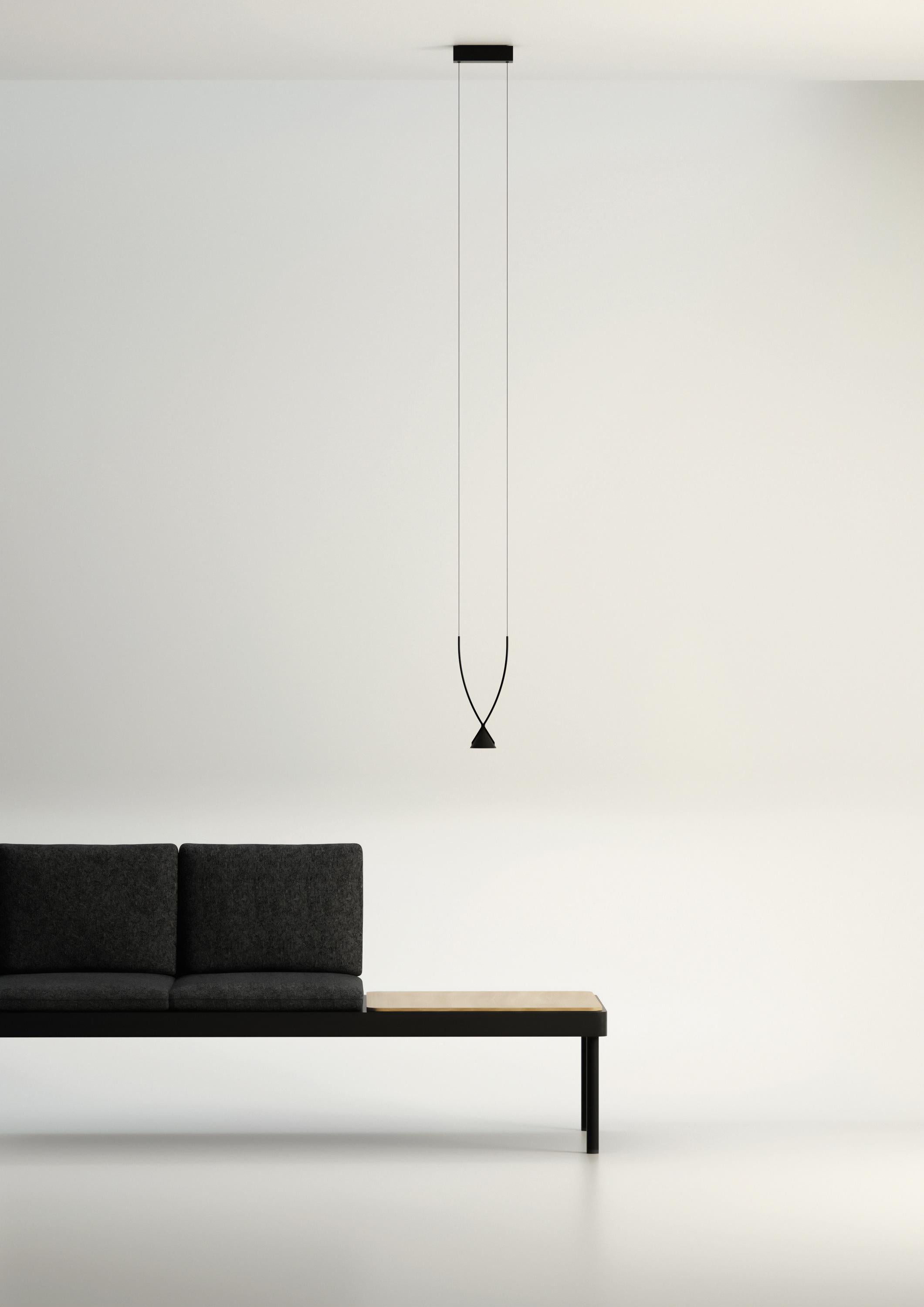 Aluminum Axolight Jewel Medium 3 Pendant Lamp in Black with Black Finish by Yonoh For Sale