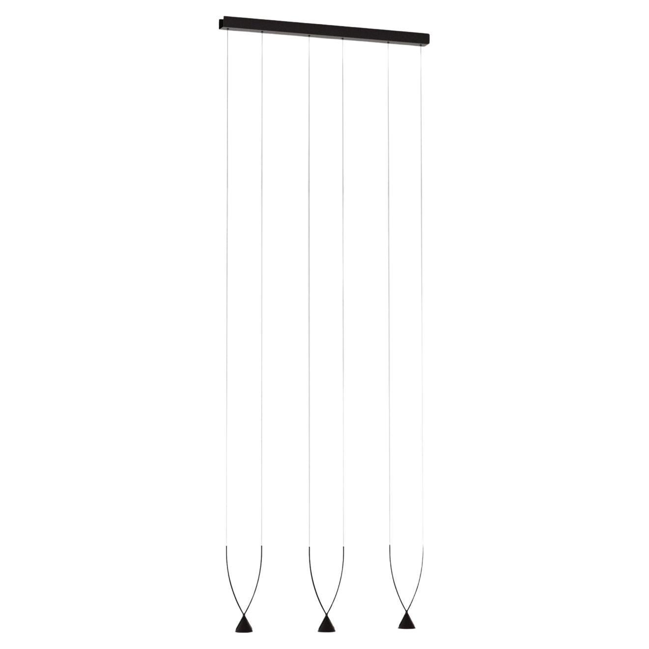 Axolight Jewel Medium 3 Pendant Lamp in Black with Black Finish by Yonoh