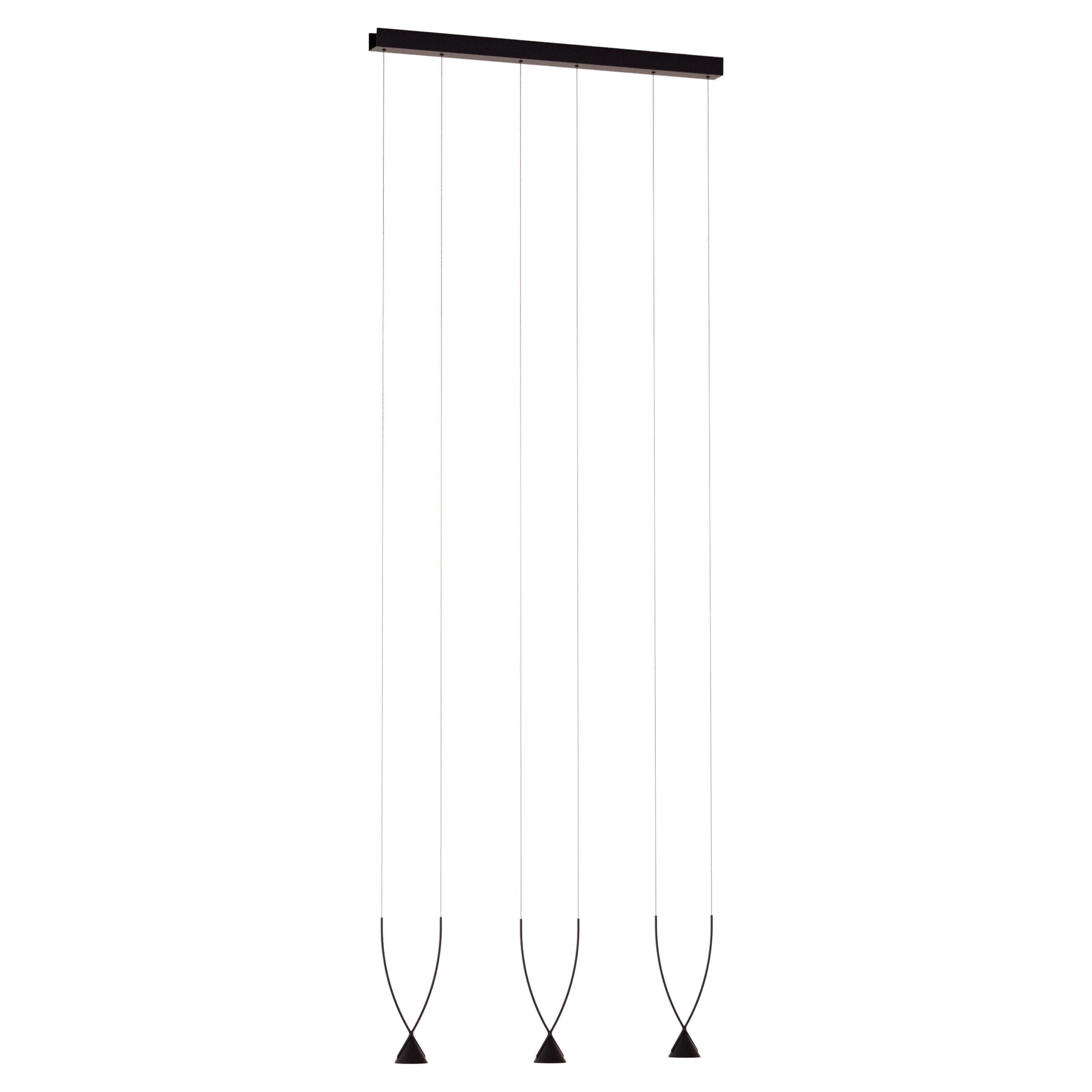 Axolight Jewel Medium 4 Pendant Lamp in Black with Black Finish by Yonoh For Sale