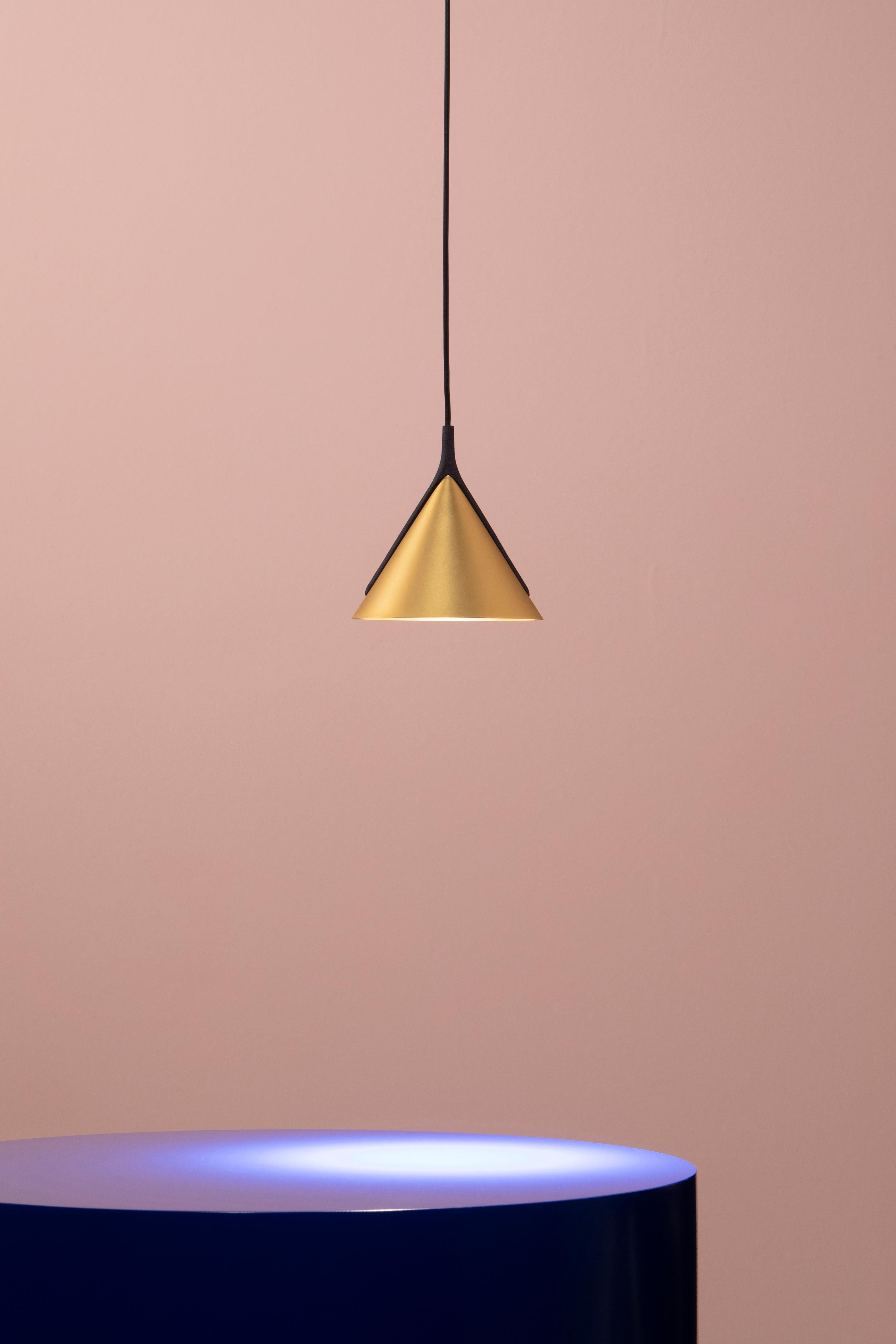 Axolight Jewel Mono Small Pendant Light in Gold with Black Finish by Yonoh In New Condition For Sale In Brooklyn, NY