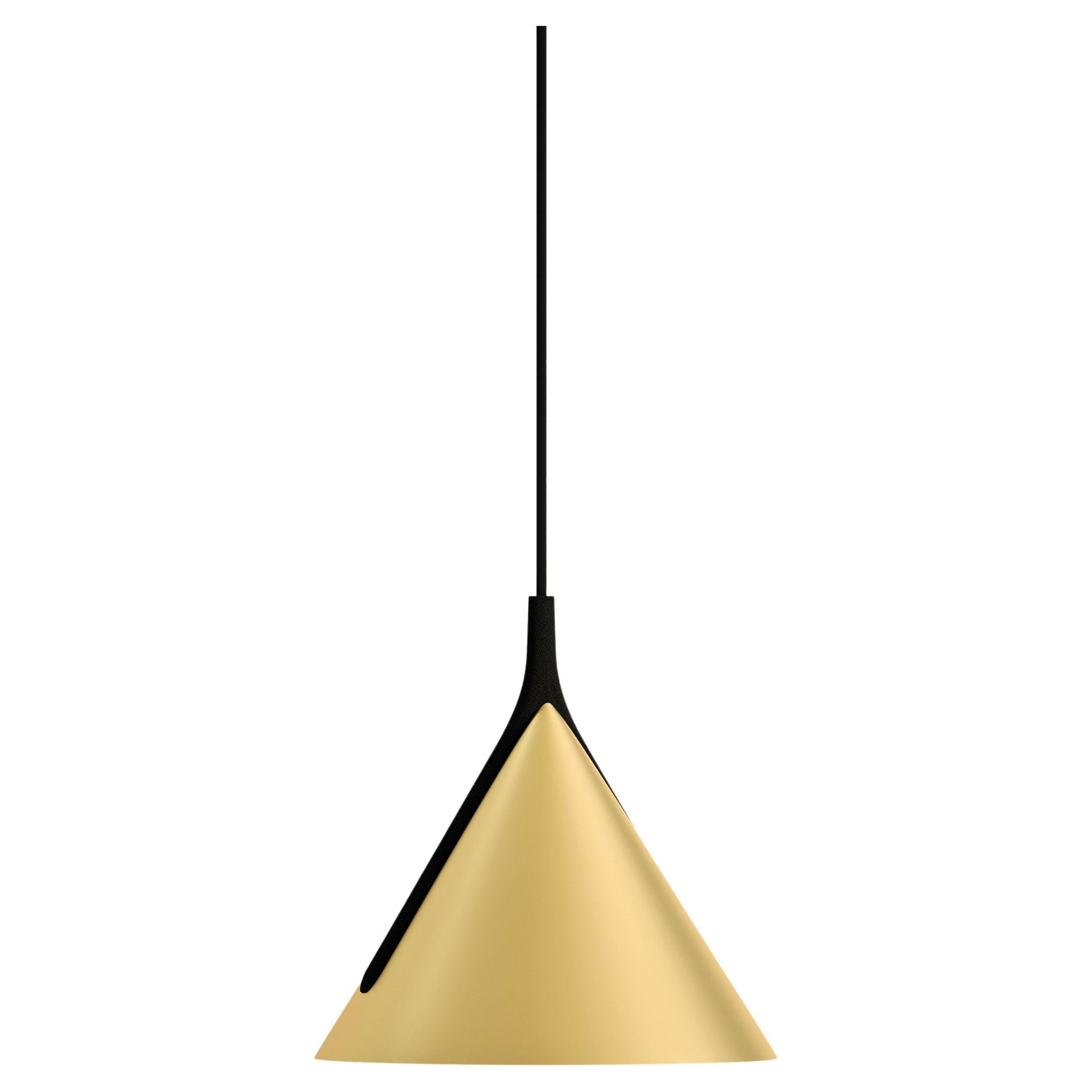 Axolight Jewel Mono Small Pendant Light in Gold with Black Finish by Yonoh For Sale