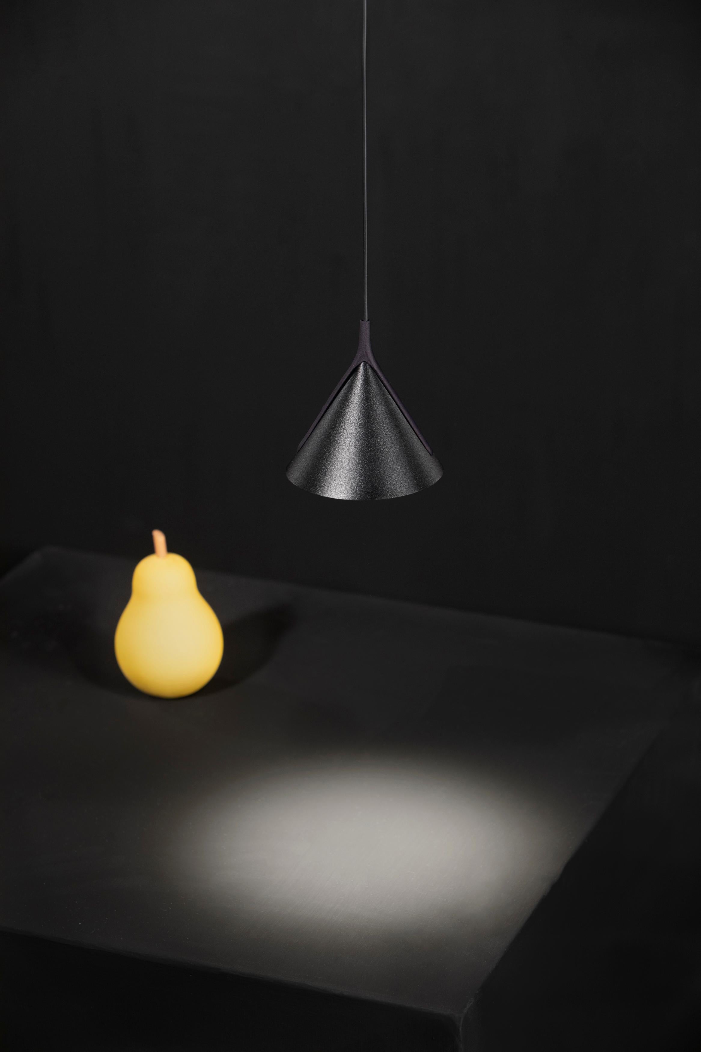 Contemporary Axolight Jewel Mono Small Pendant Light in Greige with Black Finish by Yonoh For Sale