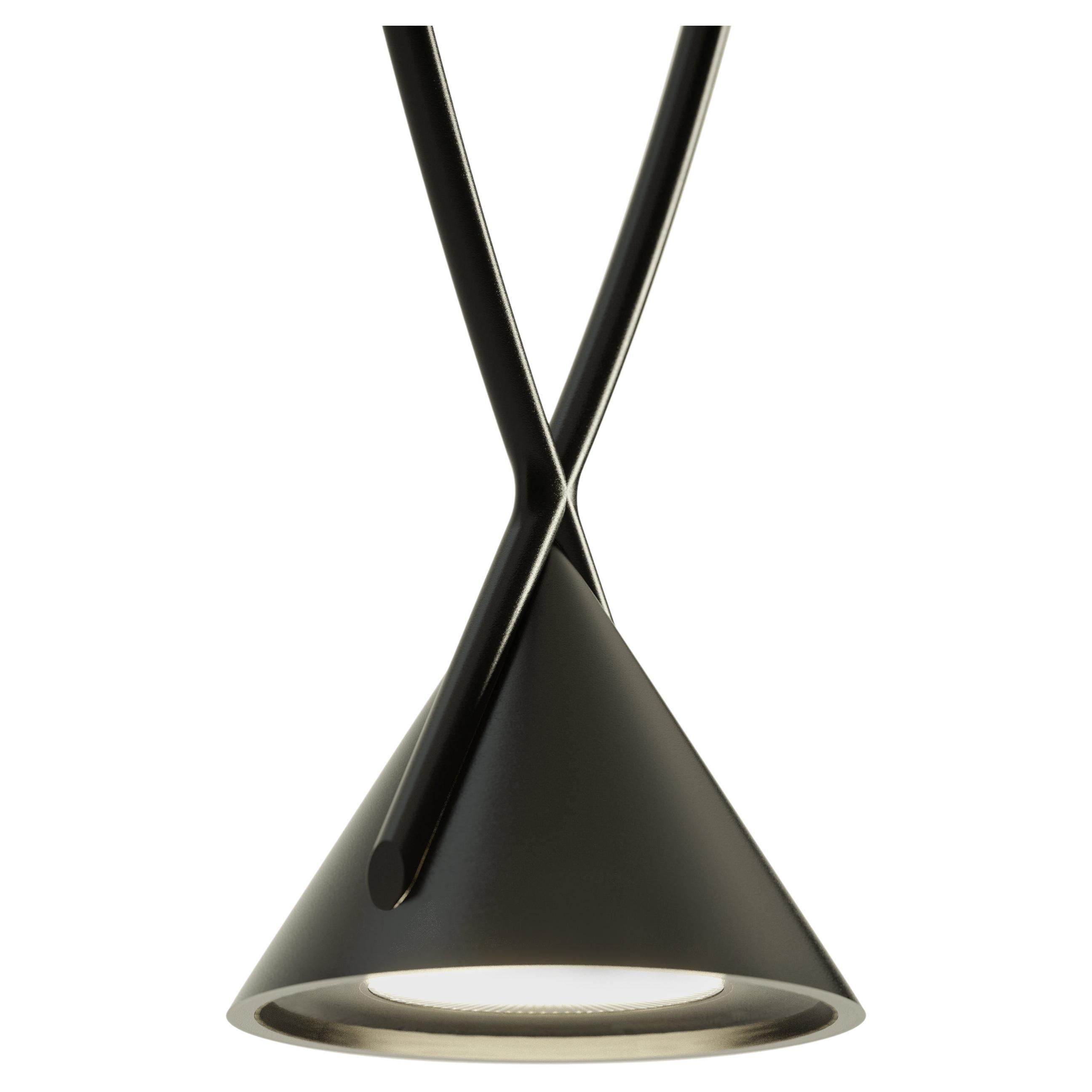 Axolight Jewel Small Pendant Lamp in Black with Black Finish by Yonoh For Sale