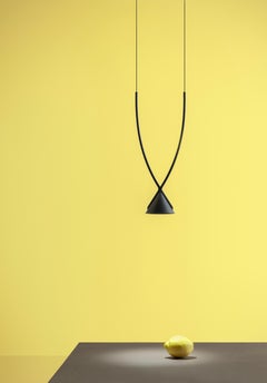 Axolight Jewel Small Pendant Lamp in Greige with Black Finish by Yonoh