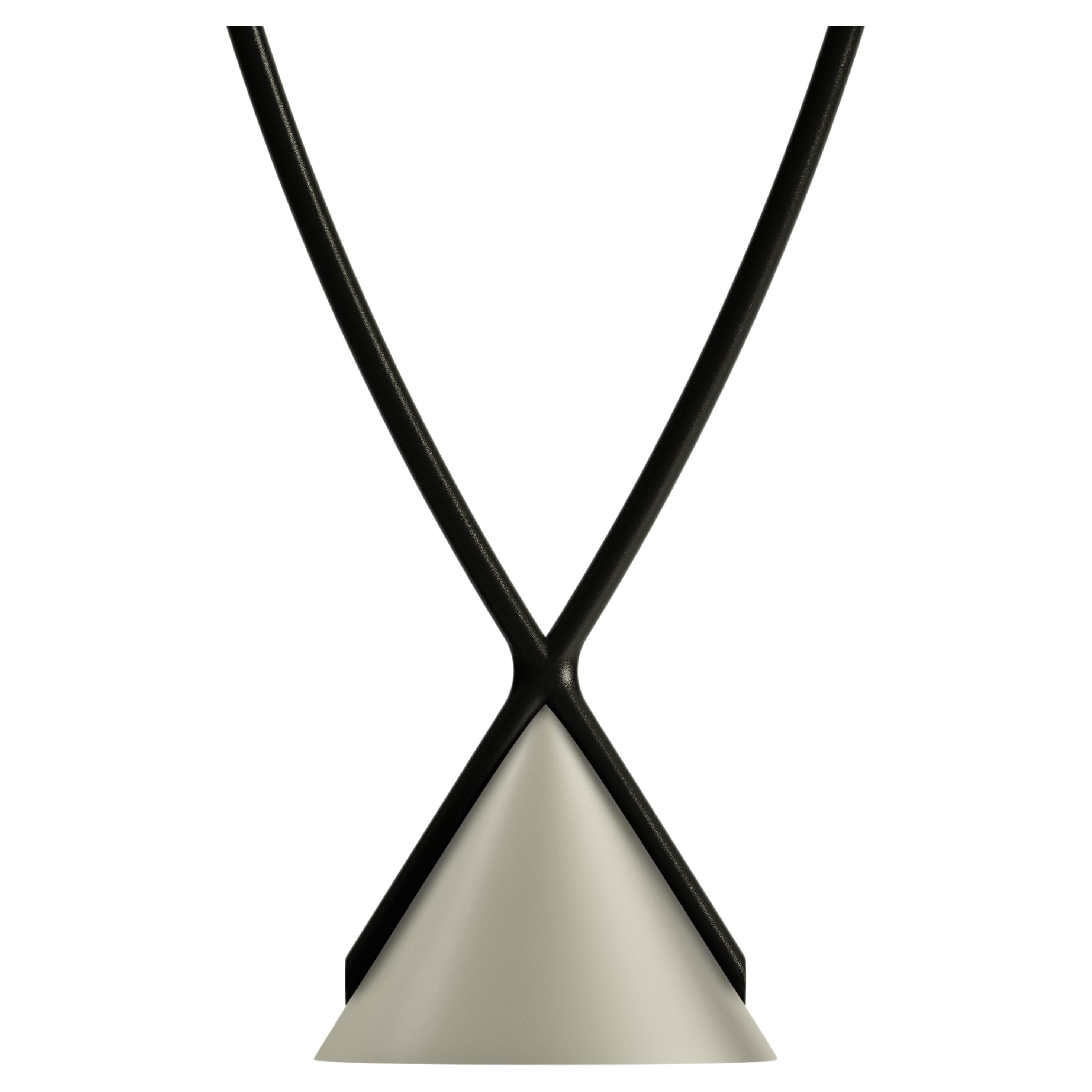 Axolight Jewel Small Pendant Lamp in Greige with Black Finish by Yonoh For Sale