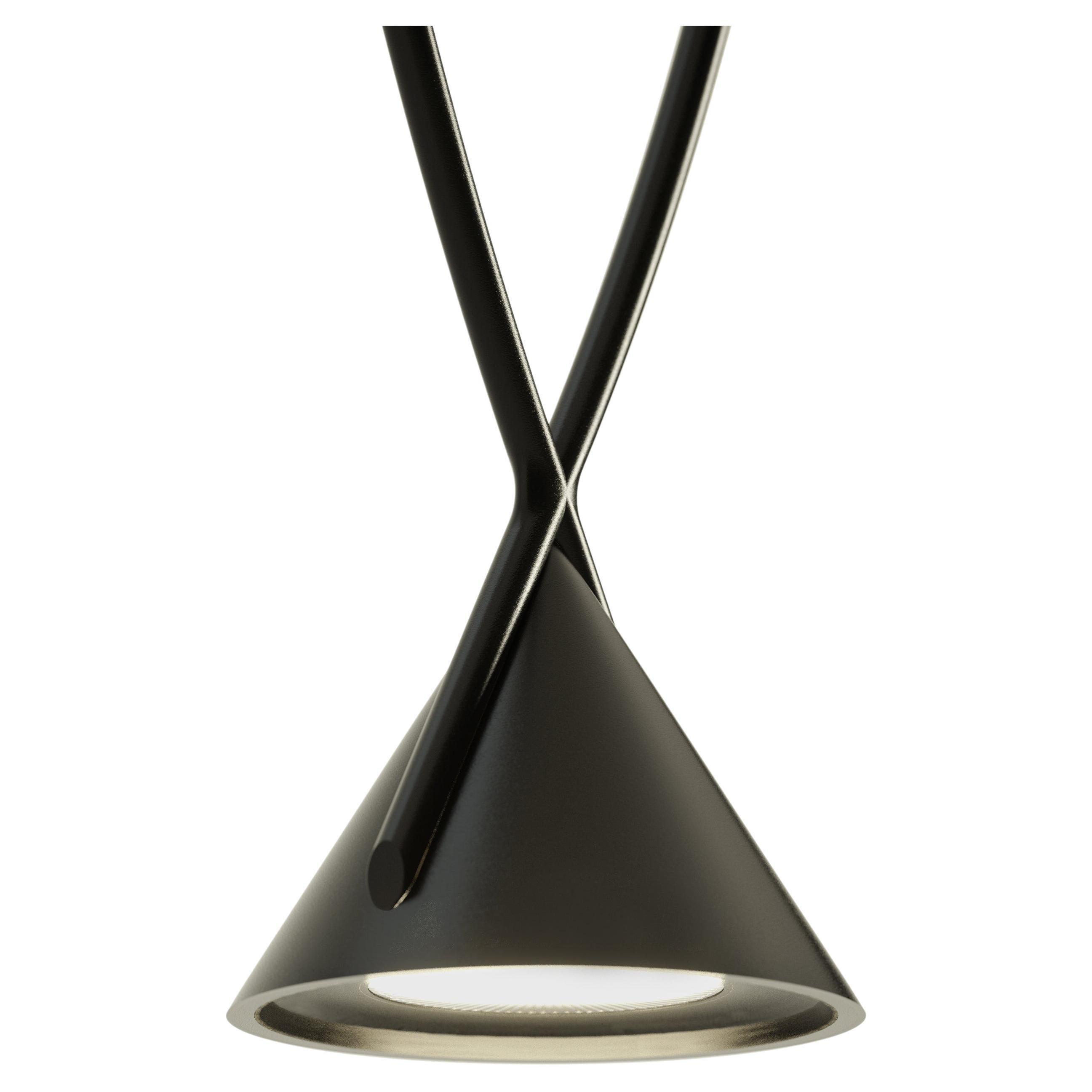 Axolight Jewel Small Pendant Lamp in Grey with Black Finish by Yonoh For Sale