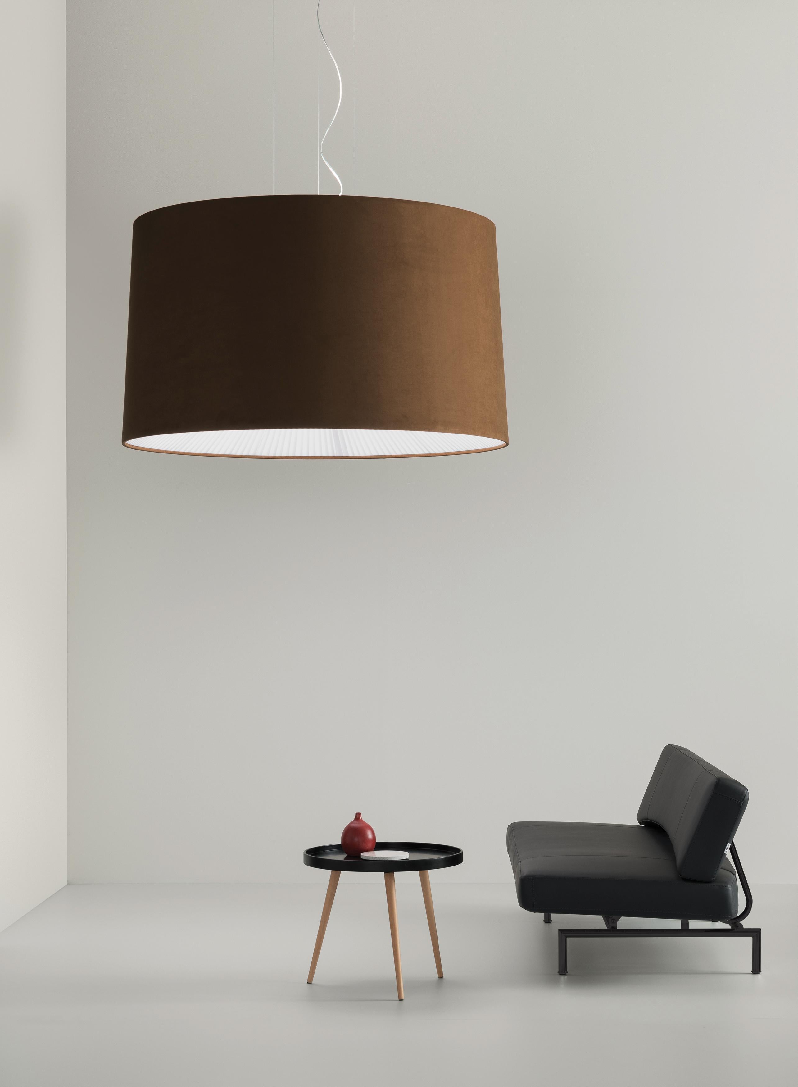 Axolight Large Velvet E26 Pendant Lamp in Brown by Manuel & Vanessa Vivian In New Condition For Sale In Brooklyn, NY