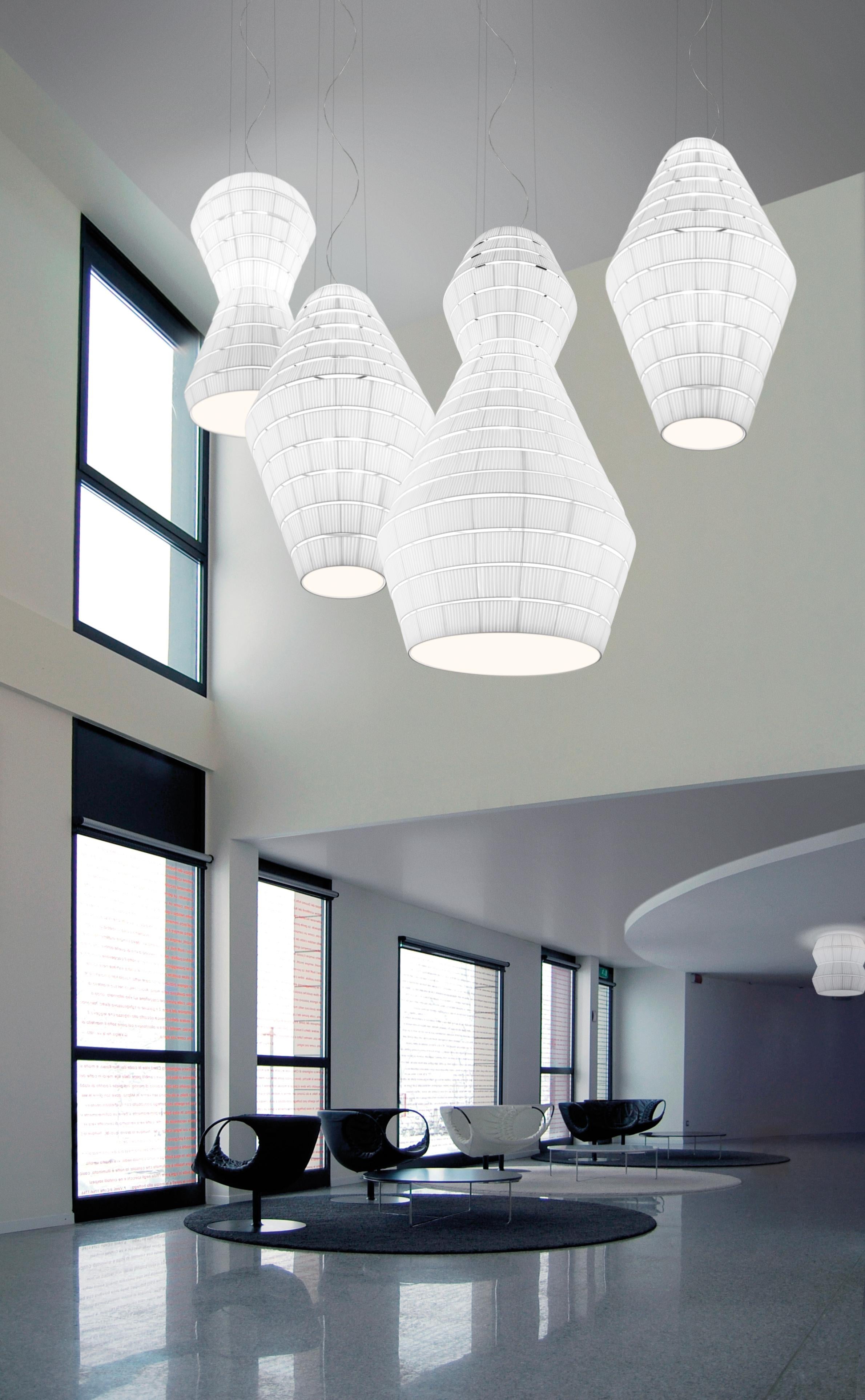 Lampe à suspension Axolight Layers Type D en acier blanc de Vanessa Vivian Neuf - En vente à Brooklyn, NY