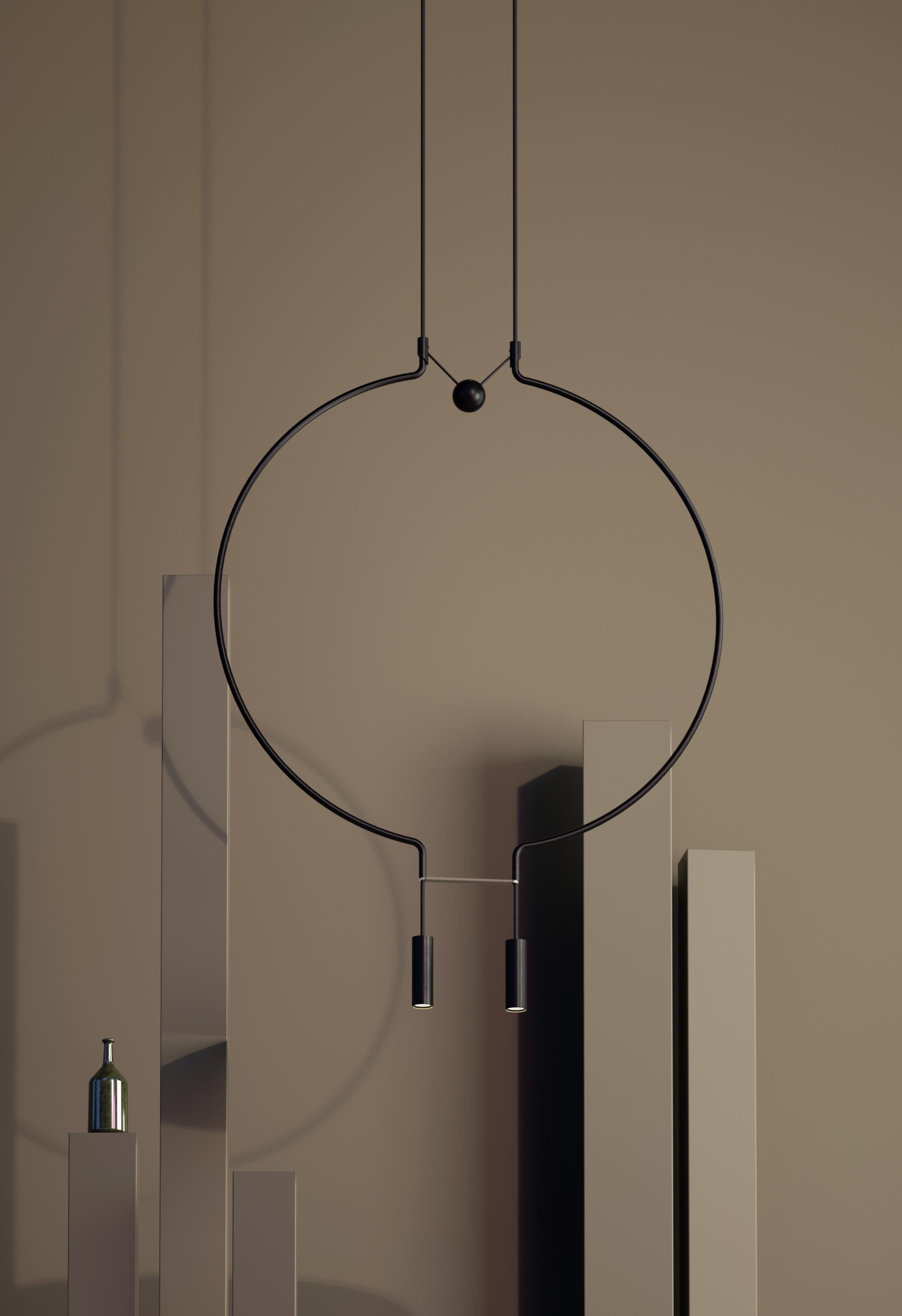 Hand-Crafted Axolight Liaison Model G8 Pendant Lamp in Black/Black by Sara Moroni For Sale