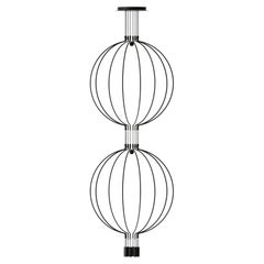 Axolight Liaison Model G8 Pendant Lamp in Black/Black by Sara Moroni