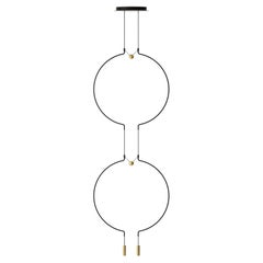 Axolight Liaison Model M2 Pendant Lamp in Black/Gold by Sara Moroni