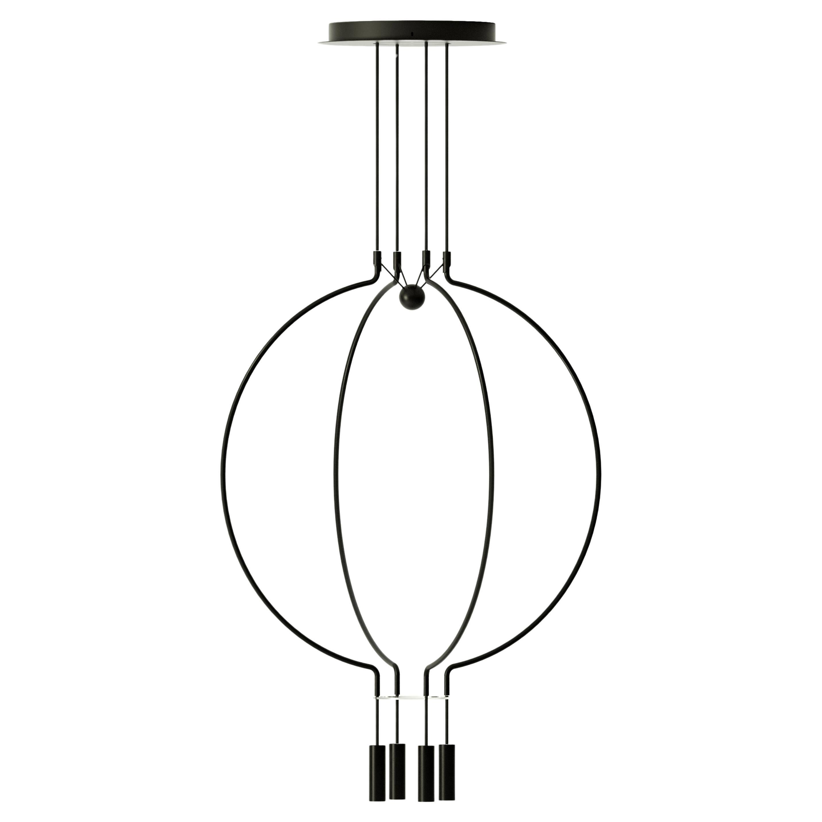 Axolight Liaison Model M4 Pendant Lamp in Black/Black by Sara Moroni For Sale