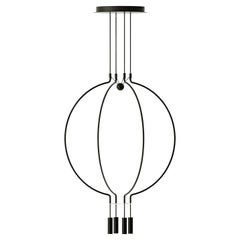 Axolight Liaison Model M4 Pendant Lamp in Black/Black by Sara Moroni