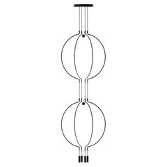Axolight Liaison Model M4 Pendant Lamp in Black/Black by Sara Moroni
