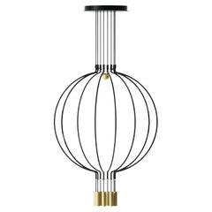 Axolight Liaison Model M8 Pendant Lamp in Black/Gold by Sara Moroni