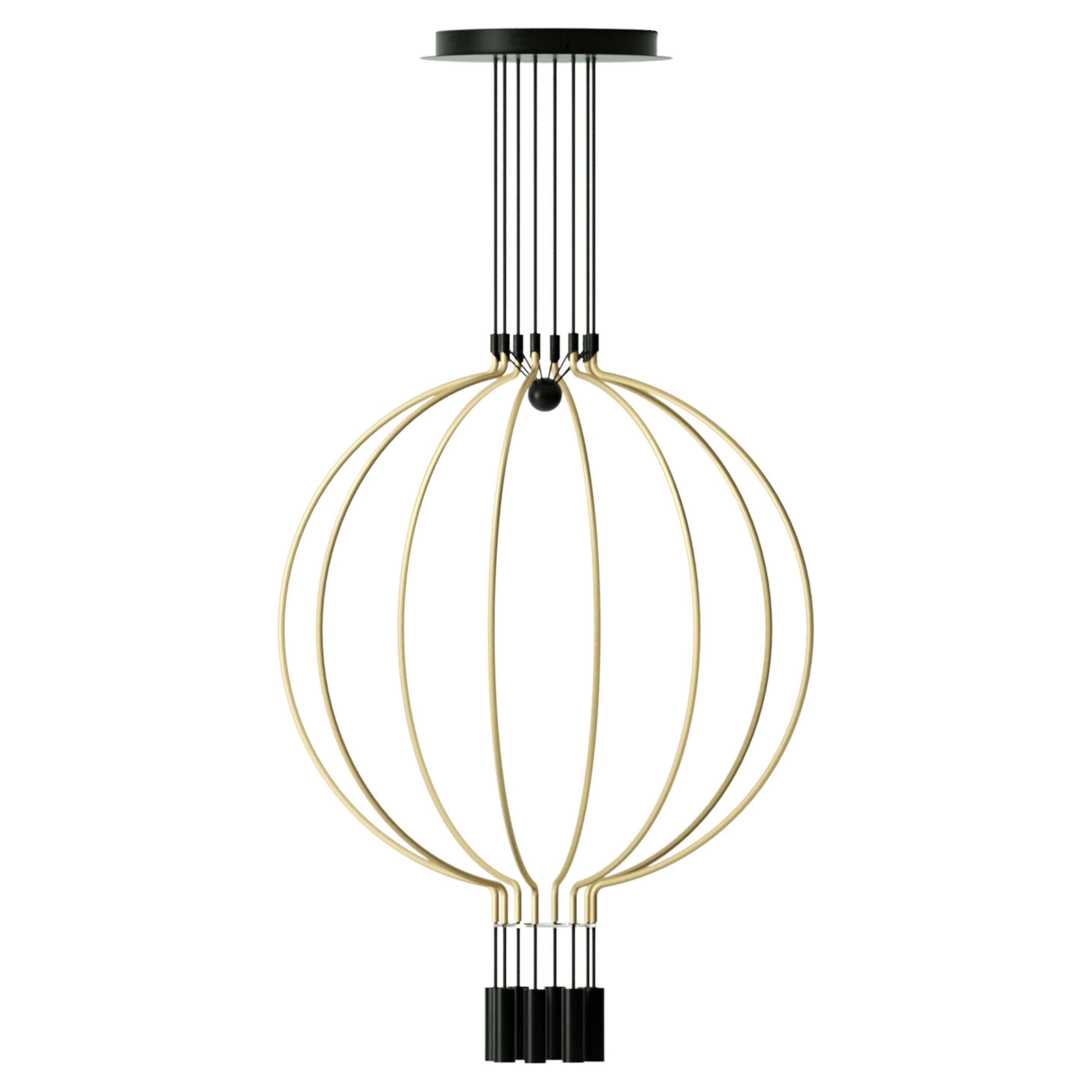 Axolight Liaison Model M8 Pendant Lamp in Gold/Black by Sara Moroni For Sale