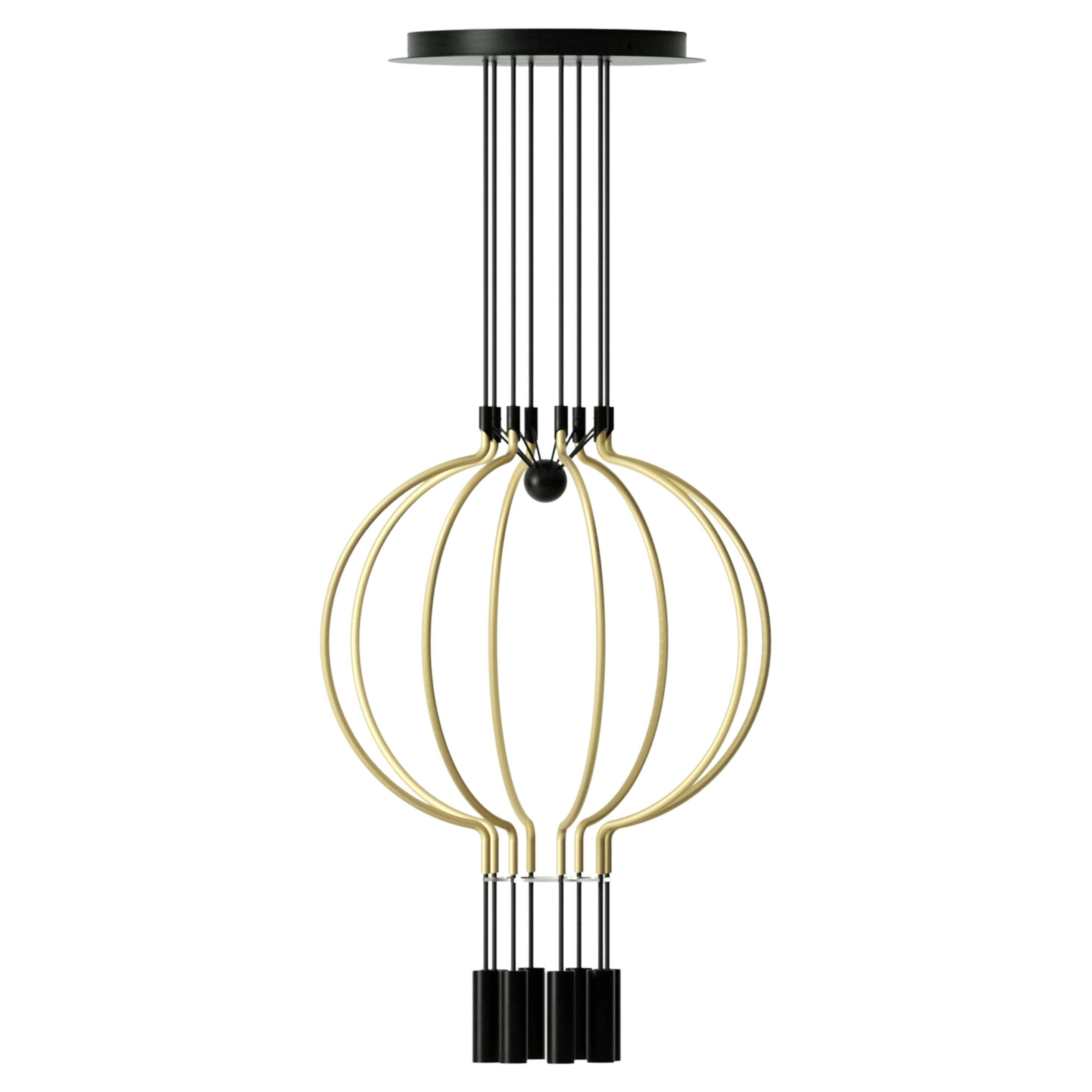 Axolight Liaison Model P8 Pendant Lamp in Gold/Black by Sara Moroni
