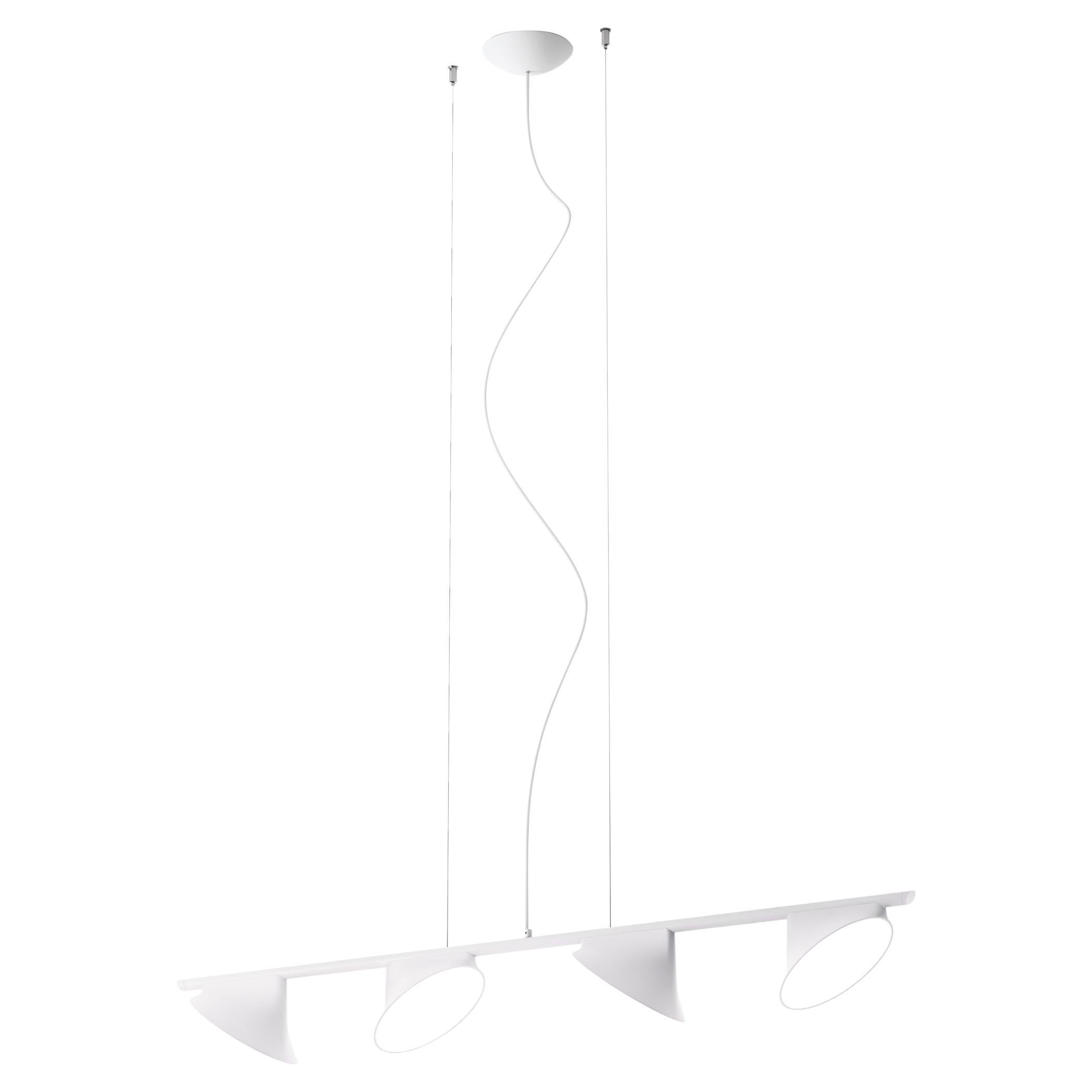 Axolight Orchid 4 Light Pendant Lamp with Aluminum Body in White byRainer Mutsch For Sale