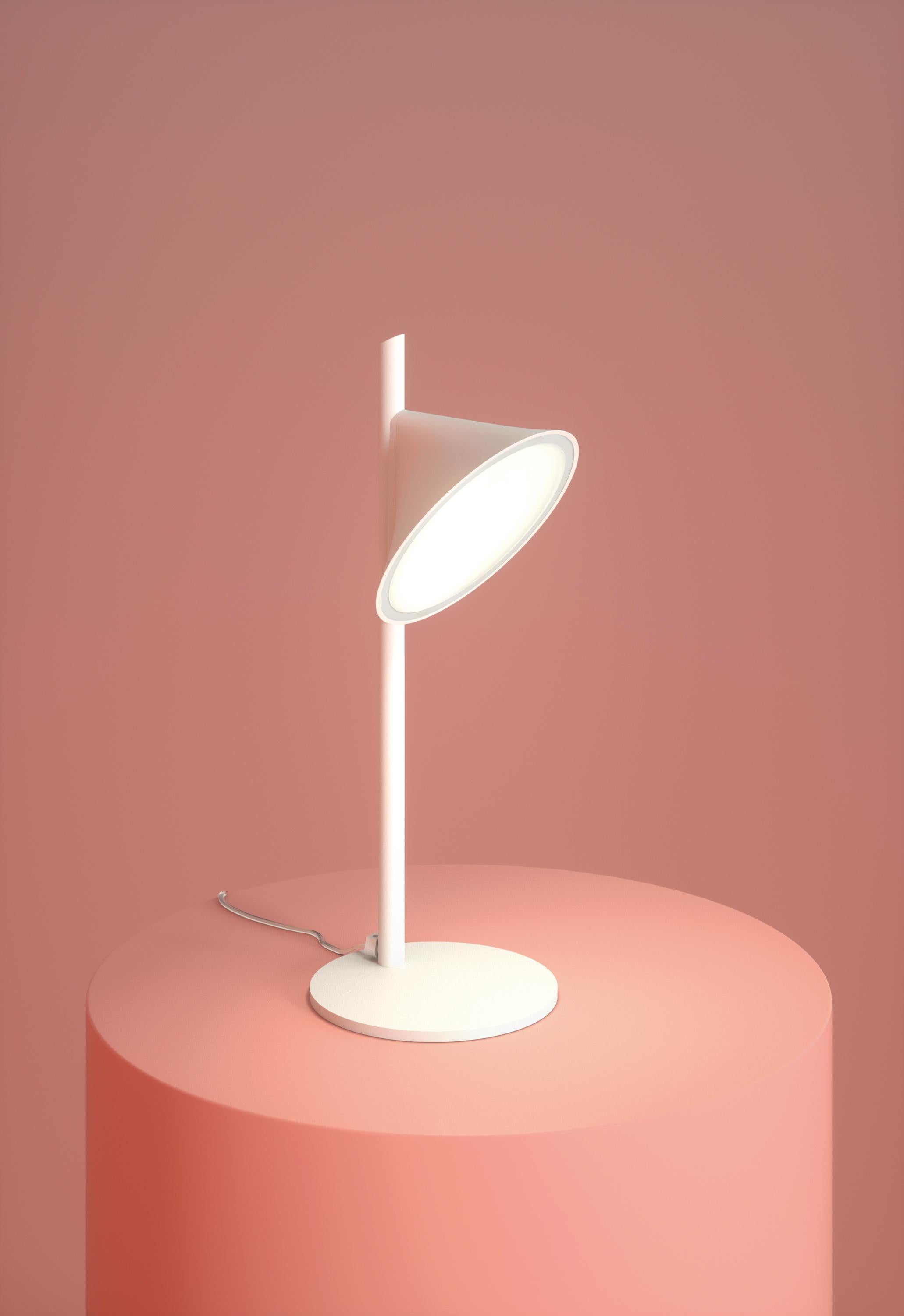 Axolight Orchideen-Tischlampe mit Aluminiumgehäuse in Weiß von Rainer Mutsch (Gemalt) im Angebot