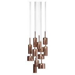 Axolight Spillray 12 Light Pendant Lamp in Bronze by Manuel & Vanessa Vivian