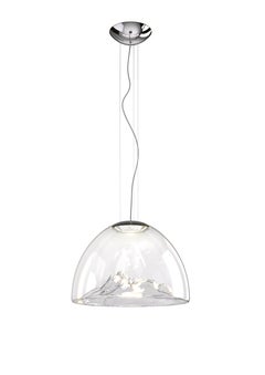 Axolight Suspension Mountain View Crystal Cromo Glass Diffuser by Dima Loginoff