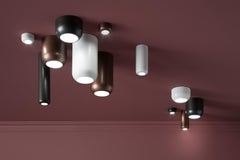 Axolight Urban Small Ceiling Lamp P in Wrinkled White Aluminum by Dima Loginoff