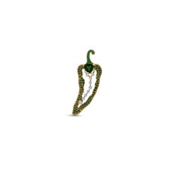 Aya Earring, 14K Yellow Gold and Emerald Sculptural Fine Jewelry, Cocoerow