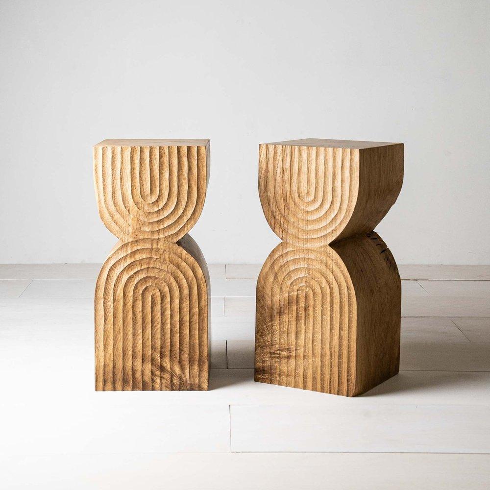 Oak Aya Side Table by Mythology For Sale