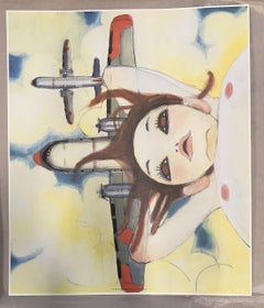 Fallin'-Manma-Air. Stampa offset di Aya Takano, firmata e numerata dall'artista