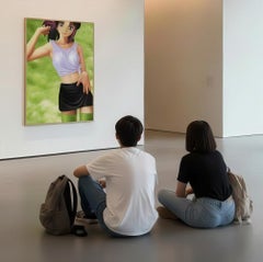 Asuka1 : Ethereal Allure on a Whispering Green Canvas