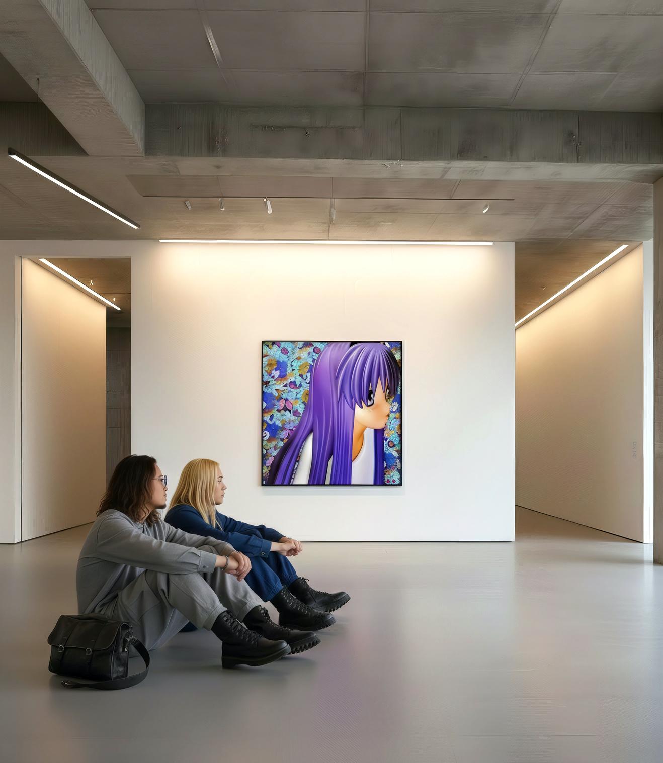 Mizuiro7 : Blu Kawaii Reverie with Love, Peace and Whimsical Skulls en venta 2