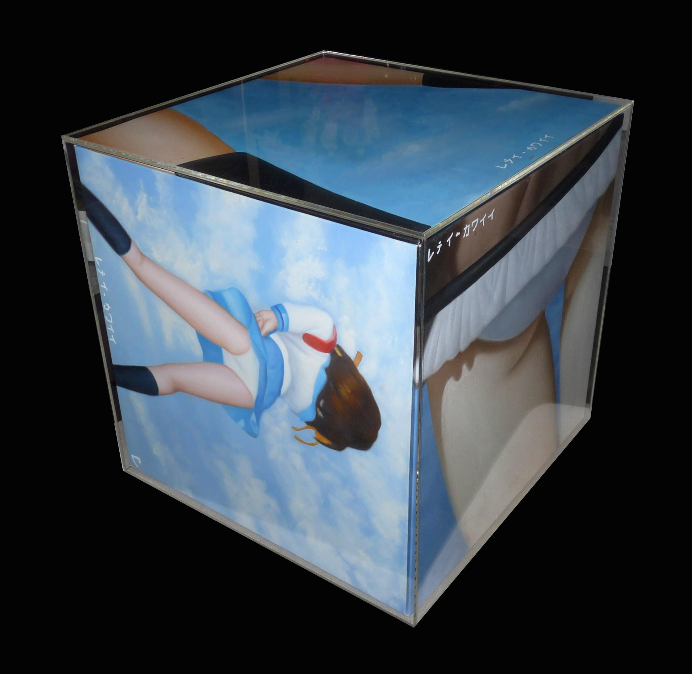Muñecas Sensuales en Armonía Cúbica : Tentaciones Azules - Painting Contemporáneo de AYA TOSHIKAWA