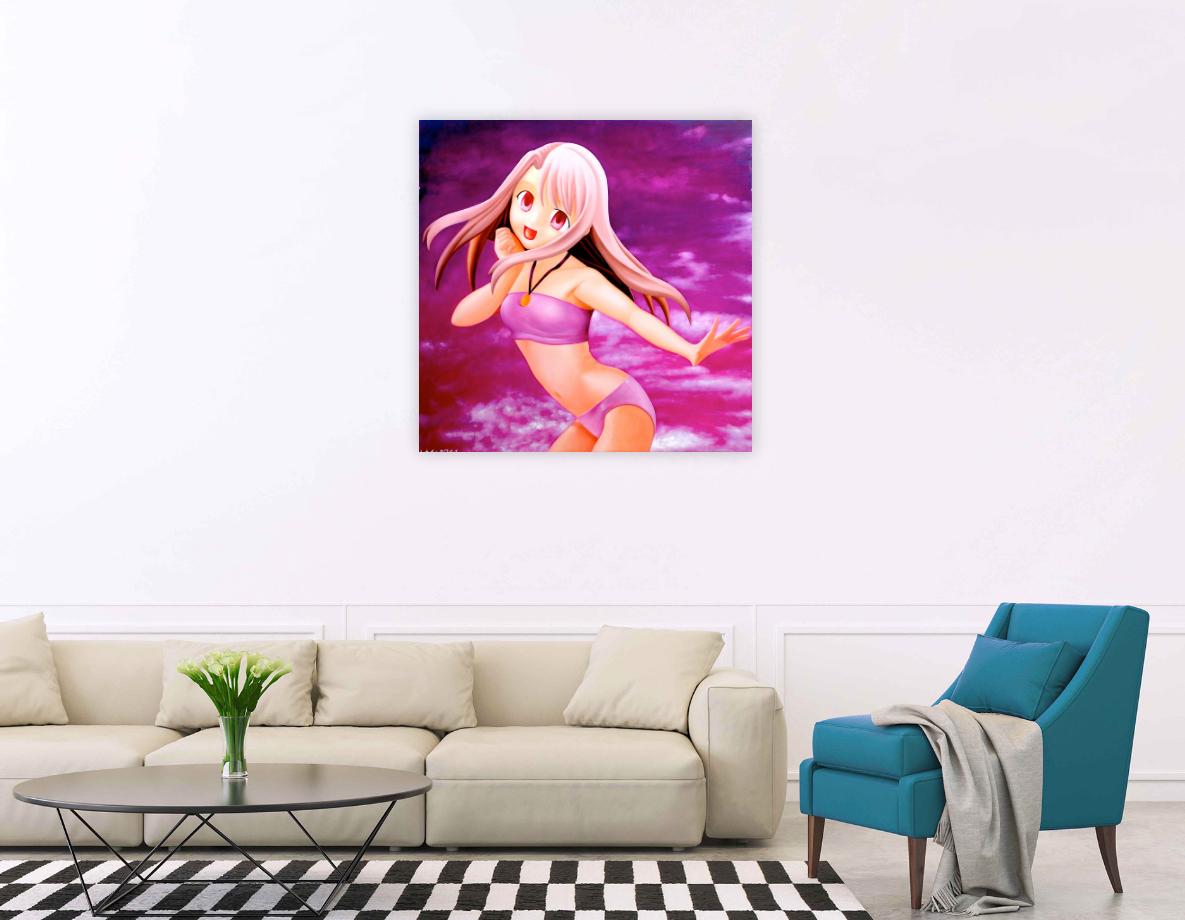 Yumi 1 : Sussurri viola di tentazioni kawaii - Painting Contemporaneo di AYA TOSHIKAWA