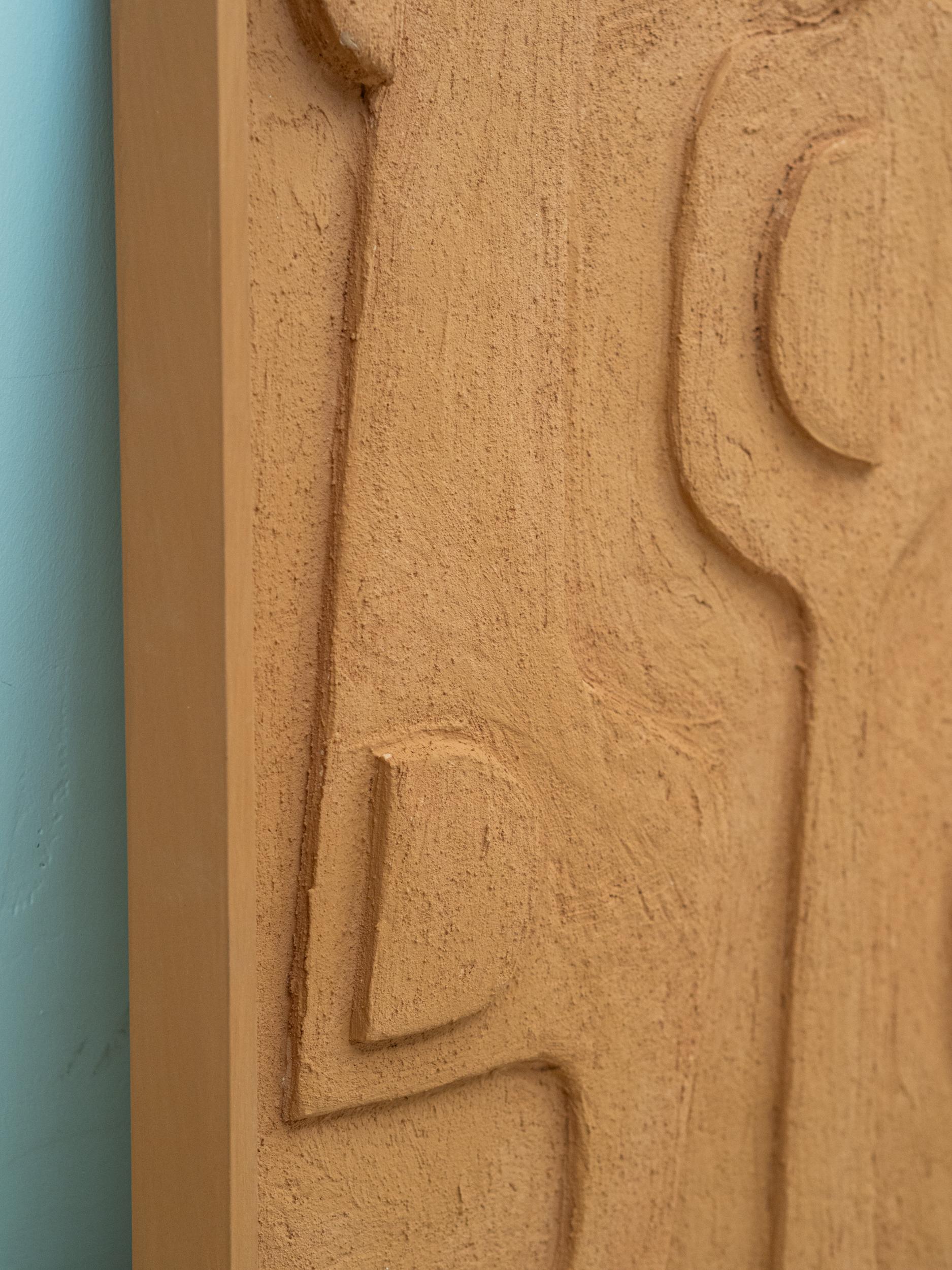 Aya Textured Wall Art - Natural Wood Frame In New Condition For Sale In İnegöl, TR