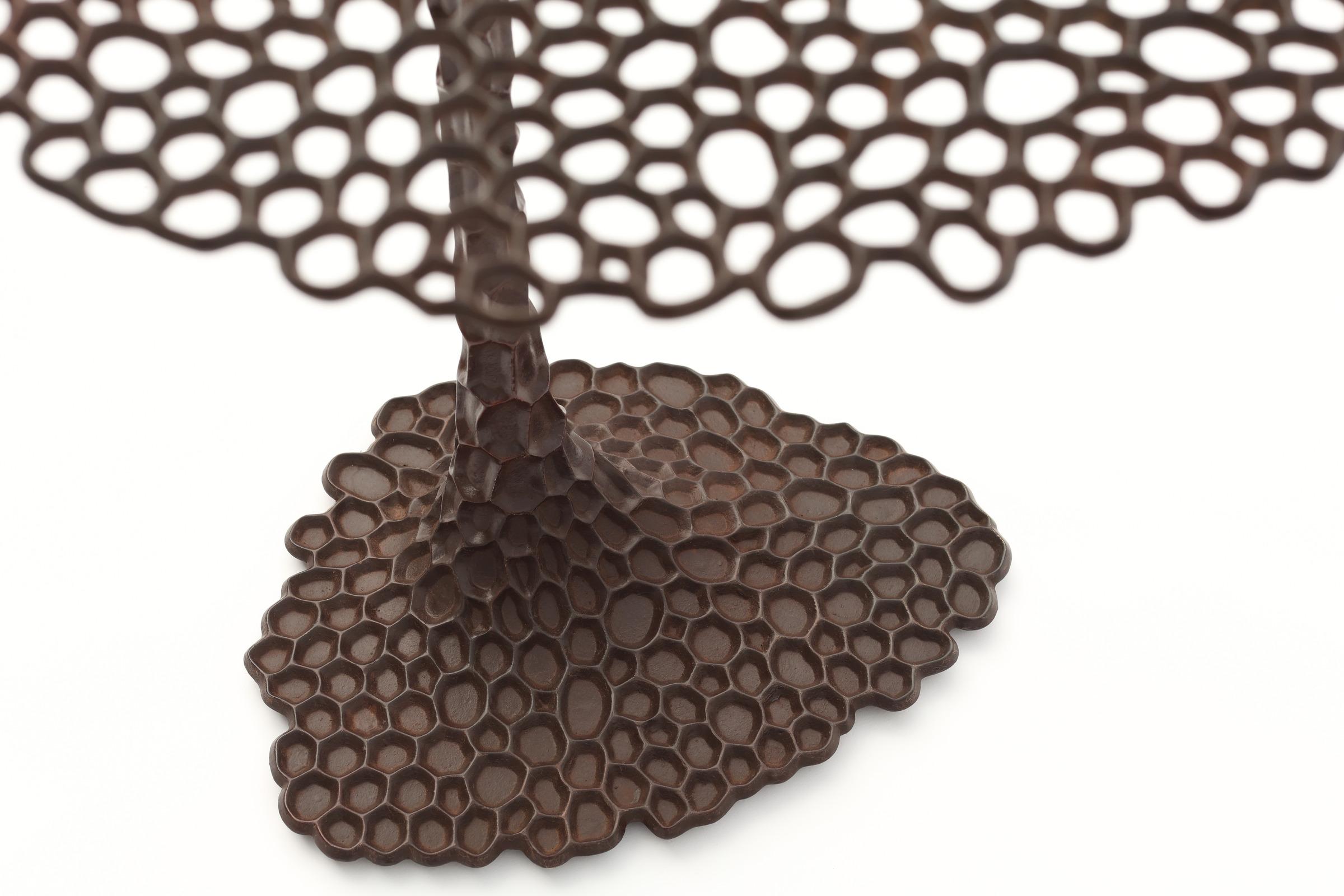 Israeli Ayala Serfaty, Ash, Patinated Bronze Side Table, Israel, 2024 For Sale