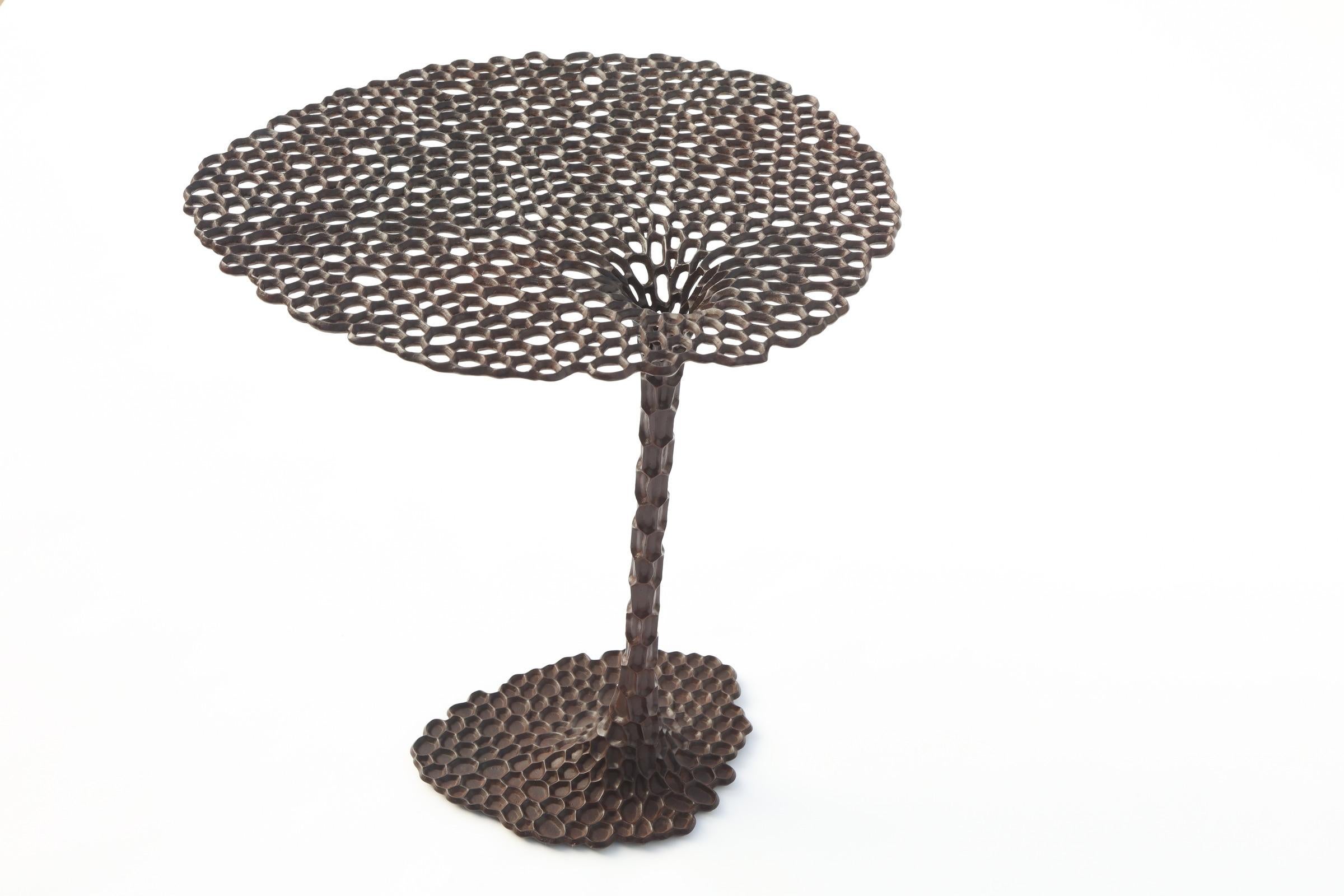 Ayala Serfaty, Ash, Patinated Bronze Side Table, Israel, 2024 In Excellent Condition For Sale In New York, NY