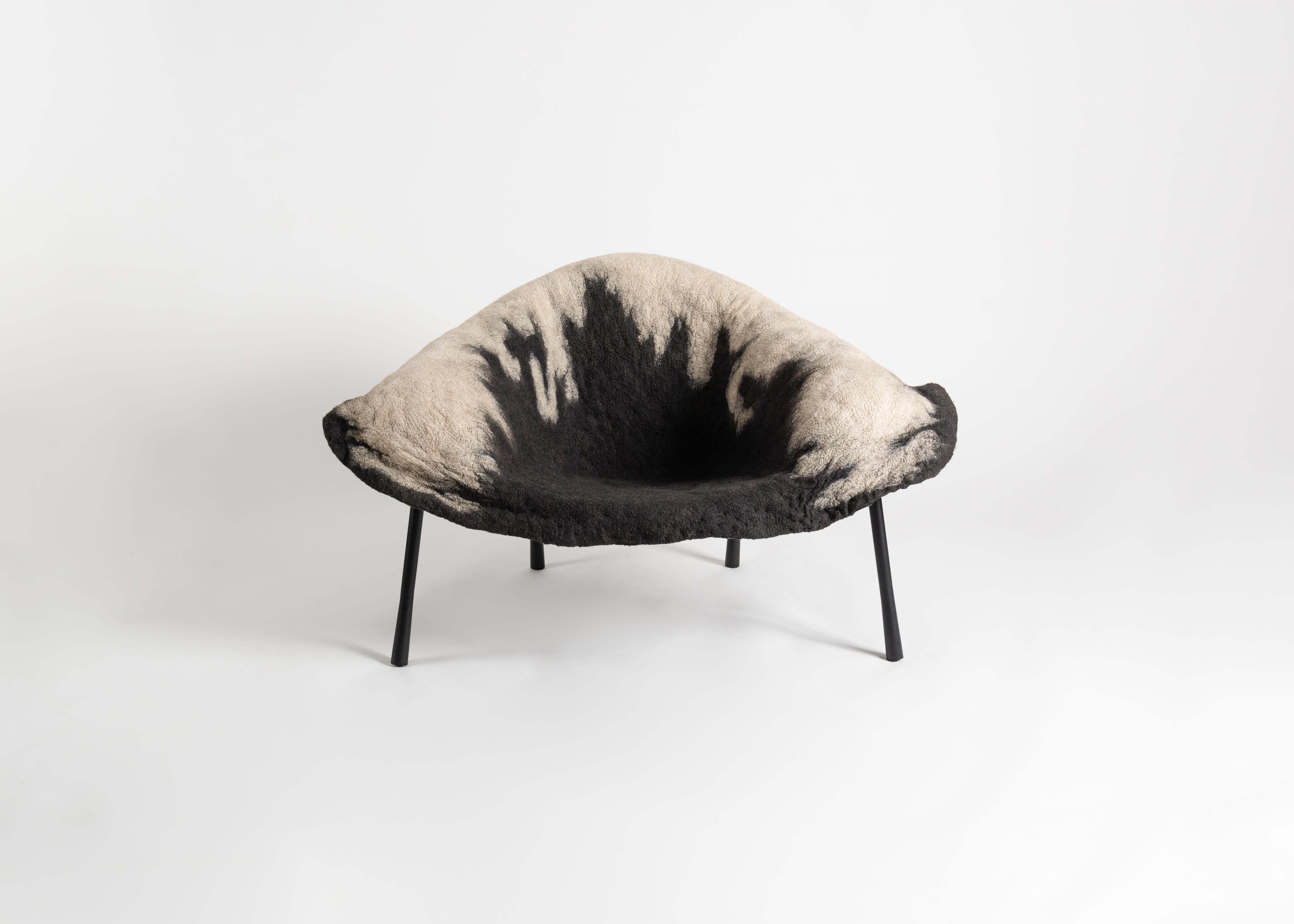 Rapa Series consists of pieces felted by hand, recalling ancient textiles. Utilizing wool and silk, these one-of-a-kind fiber art pieces are softly molded over organic sculptural structures, which are both artistic and comfortable.

About Ayala